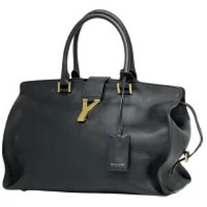 Saint Laurent Cabas Tote Bag Handbag Y Leather Black